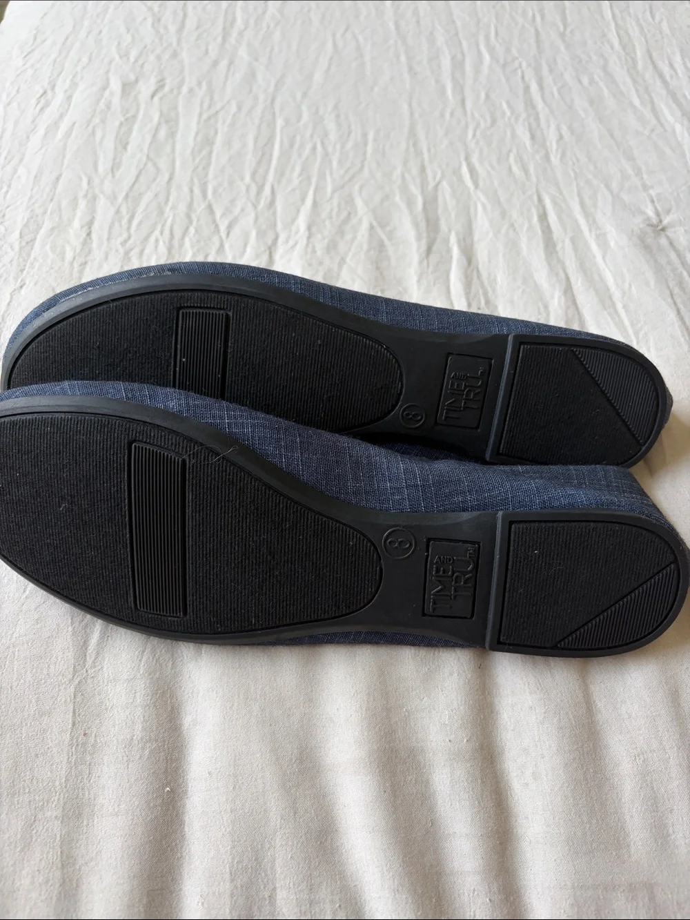 Time and Tru Navy and Blush Ballet Flats - Pair of Women's Slip-Ons
